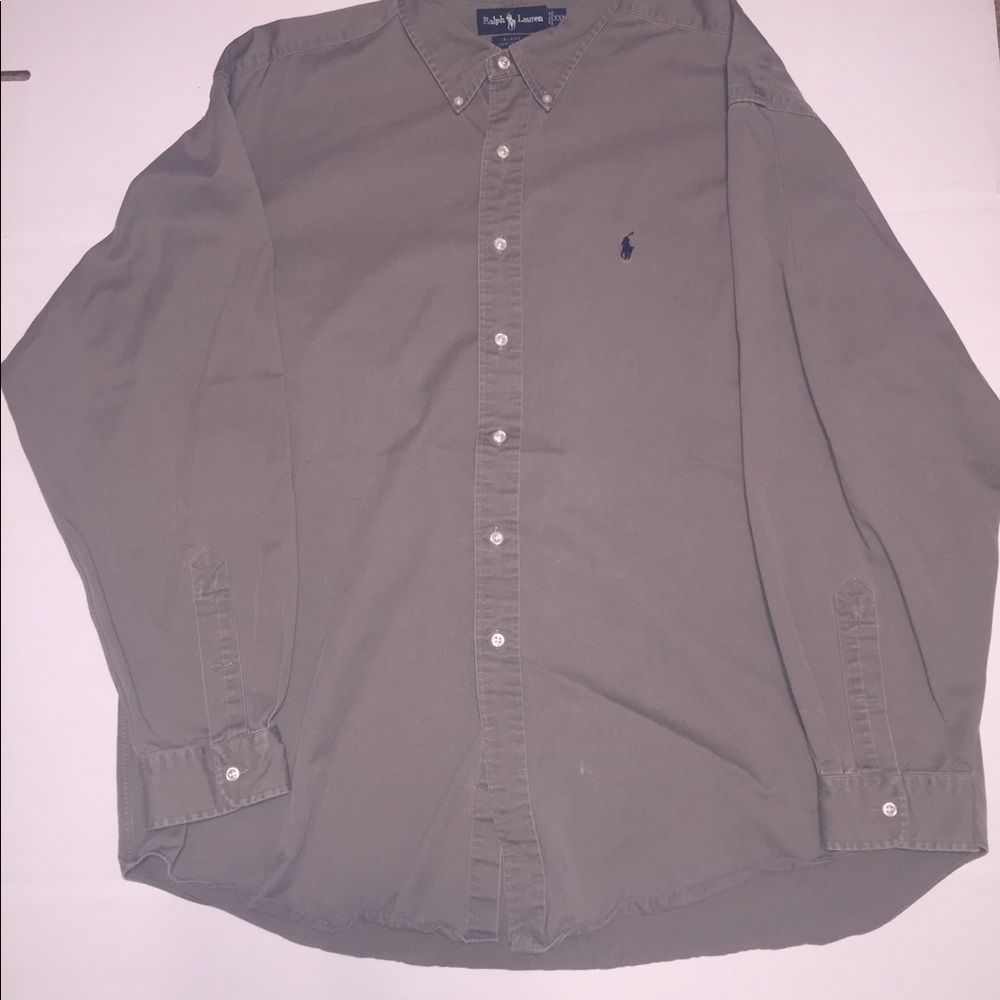 Taupe Button down Polo XXL L/S